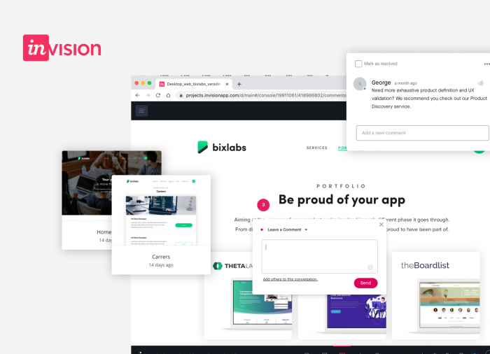 Invision, the most popular design tool for prototyping