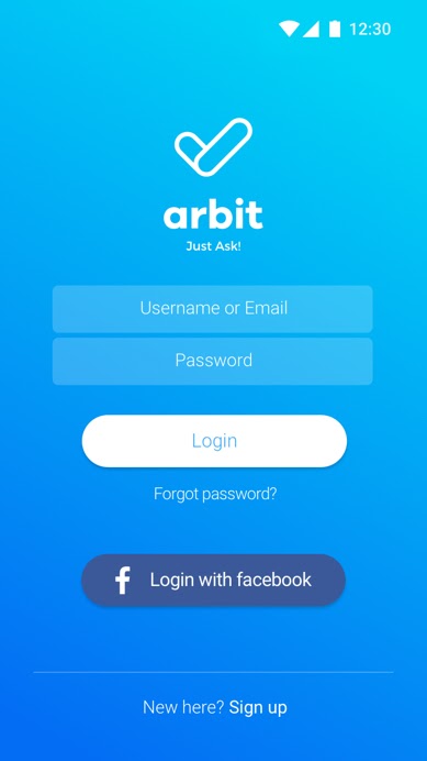 arbit mobile app design