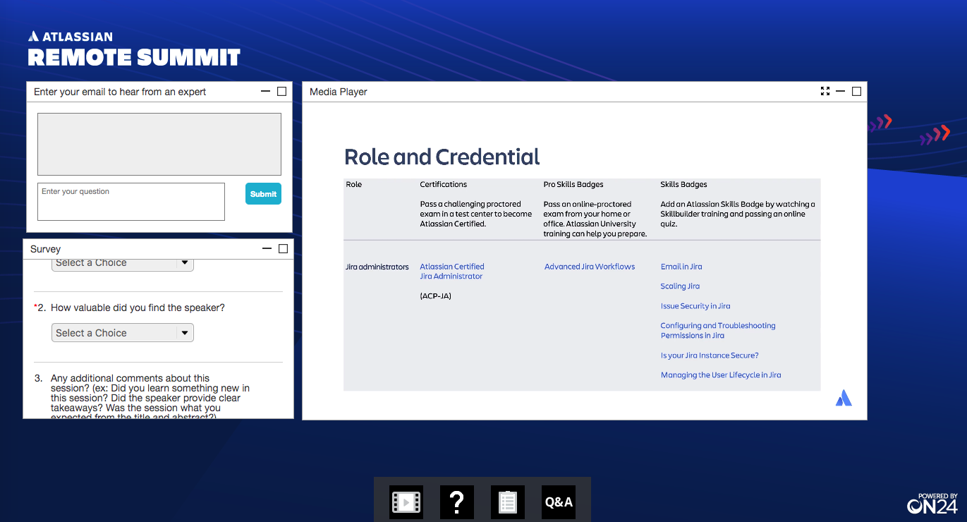 Atlassian Remote Summit 2020 credentials
