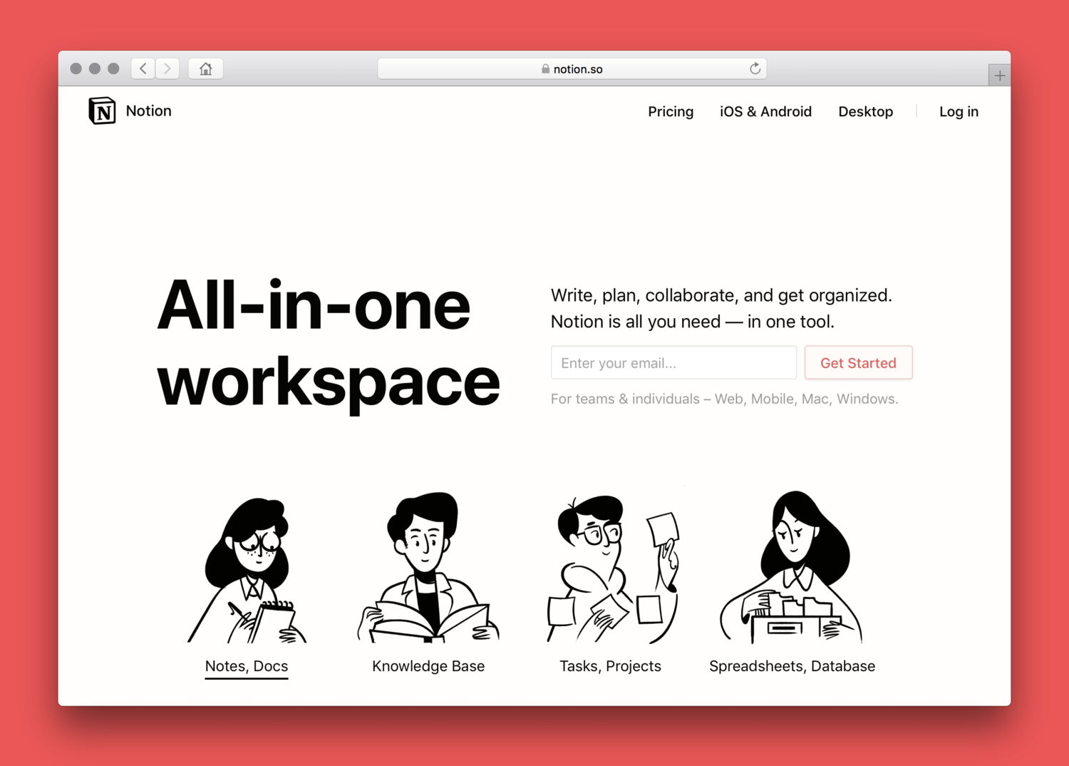 Notion, an all-in-one workspace for team collaboration, task management, and content creation